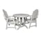 Highwood Usa Hamilton 3pc Round Outdoor Patio Furniture Dining Set AD-DNA36-WHE - alternate 1